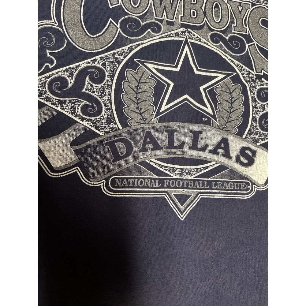 Jerzees Dallas Cowboy's T-Shirt 1995 Era Vintage Men's Large Bold Print - Picture 7 of 14